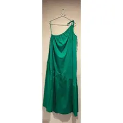 ZARA ザラ ワンショルダー ロングワンピース グリーン S