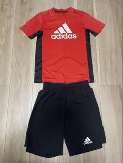 adidas スポーツウェアセット 赤黒