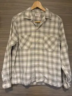 ヴィンテージオープンカラー オンブレチェックシャツ 50s 60s ロカビリー