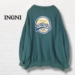 イング☆バックロゴ スウェット トレーナー【M】グリーン