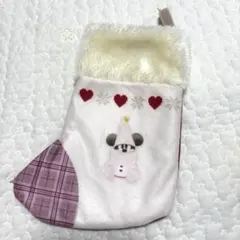 【新品未使用】ファー付きクリスマス靴下　クリームフィルドビスケット