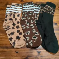 ヒョウ柄・ドット柄ソックスセット　靴下　レディース　セット