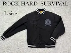 ROCK HARD SURVIVAL スタジャン　ブラック　刺繍　Lサイズ