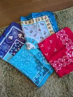 バンダナセット 赤 青 紫 黄色ディズニー