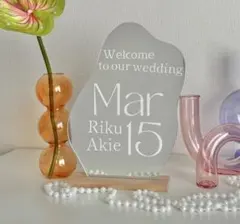 【サイズ変更ok】ウェルカムミラーステッカーウェルカムスペース結婚式
