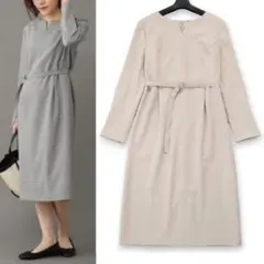 ■美品 UNTITLED ベルト付き グラシエウォームタックワンピース