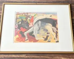値下げ】ピカソ 1961年 ヴィンテージ リトグラフ 闘牛 額付 CoA付