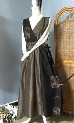 着物リメイク　大島紬　ジャンパースカート