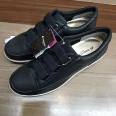 新品未使用☆MOONSTAR ブラックレザー スニーカーゴムスリッポン24.5㎝