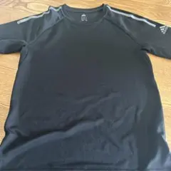 アディダス Tシャツ 160 ラインあり 黒 climacool