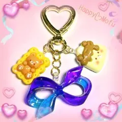 おリボンキーホルダー♥バッグチャーム♥ブルー