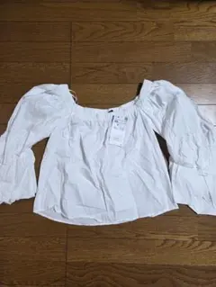 ZARA ホワイト パフスリーブブラウス XS 未使用 オフショルダー ザラ