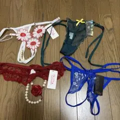 【値下げしました】レースデザイン Tバック 4点セット