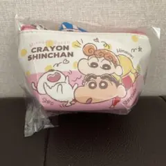 クレヨンしんちゃん　三角ミニポーチ　らくがき/ピンクドット