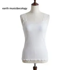 earthmusic&ecology レース キャミソール タンクトップ 白 Mのサムネイル