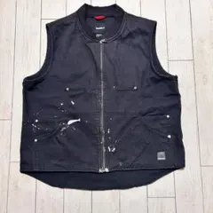 でかすけCarhartt ダックベスト ブラック　2XL CARHARTT / DUCK VEST BLACK/BROWN-カーハートダック ベスト ブラック