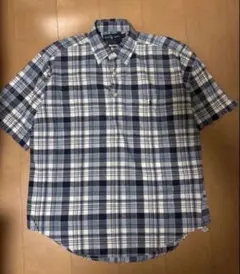 90s】ポロバイラルフローレン 開襟シャツ 刺繍ロゴ XLサイズ ADAMS