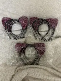 猫耳ヒョウ柄ヘアカチューシャ6個入り×3個セット