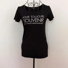 ブラックプリント半袖Tシャツ　salire Mのサムネイル