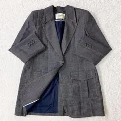 ✨美品✨フェンディ ロングコート ズッカ 総柄 Aライン Lサイズ ブラック FENDI フェンディ ロングコート FF8835 A5HD ウール ブラック