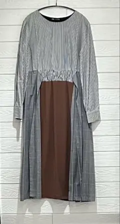 ［美品］ZARA ワンピース　オフィスコーデ 　きれいめカジュアル　Lサイズ