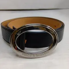 DOLCE & GABBANA ブラックレザーベルト