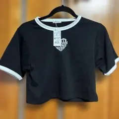新品‼️INGNI ハート型プリント クロップドTシャツ 黒