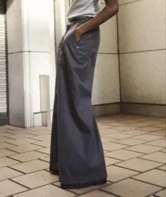 【Camphor wood】 スーパーワイドバギーポリエステルスラックス