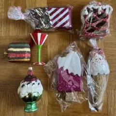 オーナメント　スイーツ　ビンテージ　クリスマス　7つ