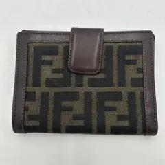 フェンディ ズッカ柄 長財布 キャンバス レザー ブラウン ロング