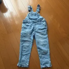 デニムオーバーオール ライトブルー フリル付き