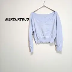 6096U マーキュリーデュオ Vネック ニット トップス ライトブルー Fのサムネイル