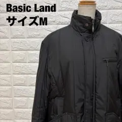 Basic Land スタンドカラー中綿入りジャケット ブラック M【2816】