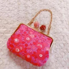 ハンドメイド　リバティ　がま口　ポーチ