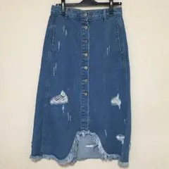 【美品】 style nanda デニム ケープヘム ロングスカートのサムネイル