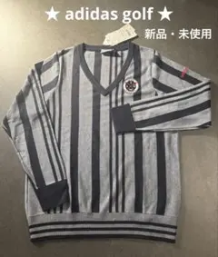 adidas golf レディースニット ストライプ L