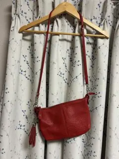 【本革】本革ショルダーバッグ★ショルダーバッグ★赤★レッド