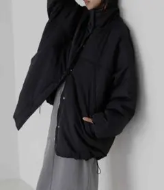 chico ブラック フード付きダウンジャケット Mサイズ相当 - メルカリ