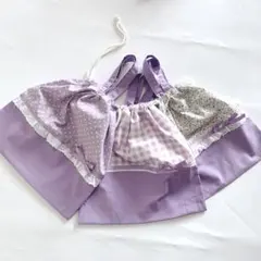 大きな持ち手付き巾着　ラベンダーカラー