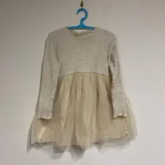 ZARA長袖ワンピース クリーム色