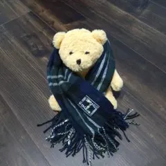 ネイビー系チェックマフラー、ひざ掛けにも