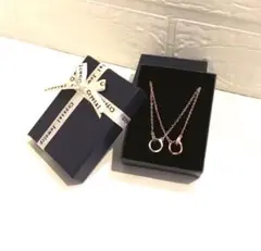 ネックレス 2個セット リング型 ペアネックレス シルバー プレゼント