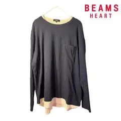 BEAMS HEART M ネイビー/ホワイト 長袖カットソーのサムネイル