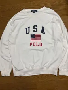 POLO RALPH LAUREN スウェット 星条旗ワッペン ホワイトM - メルカリ