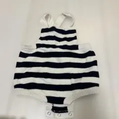 jacadi ストライプ ニットロンパース 12M