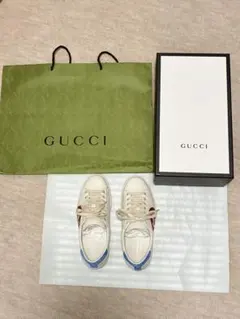 GUCCI ローカットスニーカー インターロッキングG メンズ レザー 白