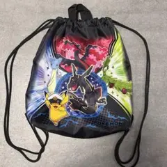 ポケモン　キャプテンピカチュウ　ナップサック フラット巾着 巾着袋 リュック