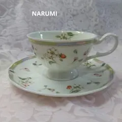 NARUMI 花と苺柄 カップ・ソーサー　日本製　未使用　匿名配送