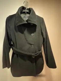 OZOC 黒　アンゴラ混ピーコート/サイズ38 ベルト付き