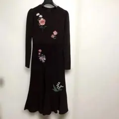 【Chesty】✨花の刺繍が美しい✨可憐な長袖ワンピ美品✨SALE再開✨